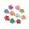 Synthetic Coral 3D Flower Rose Beads, Dyed, Mixed Color, 14x8mm, Hole: 1~1.4mm