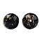 Opaque Resin Beads, with Gold Foil, Round, Black, 20mm, Hole: 2~2.4mm