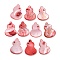 Dyed Natural Freshwater Shell Pendants, Gourd Charms, Light Coral, 20.5~21x15~16x2~3mm, Hole: 1.5mm