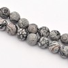 Natural Black Silk Stone/Netstone Beads Strands X-G-G542-8mm-33-1