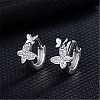Butterfly Shape Brass Hoop Earrings EJEW-BB64160-A-2