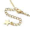 Natural Agate Round & Alloy Enamel Star Charms Bib Necklace with 304 Stainless Steel Chains NJEW-JN04404-03-4