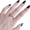 Pink Cubic Zirconia Heart Rotating Finger Ring RJEW-F150-63B-P-2
