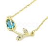 Brass Micro Pave Clear Cubic Zirconia Pendant Necklaces NJEW-Z032-01D-2
