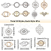 SUNNYCLUE 40Pcs 10 Styles Alloy Connector Charms with Crystal Rhinestone ALRI-SC0001-34-2