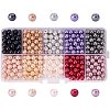 10 Color Eco-Friendly Pearlized Round Glass Pearl Beads HY-PH0010-03-1