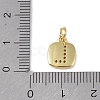 Rack Plating Brass Micro Pave CLear Cubic Zirconia Charms KK-E110-14G-L-3