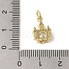 Brass Micro Pave Clear Cubic Zirconia Pendants KK-R162-018G-3