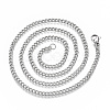 201 Stainless Steel Curb Chain Necklace STAS-S105-JN930-1-45-2
