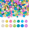 420Pcs 14 Style Transparent Spray Painted Crackle Glass Beads Strands CCG-TA0002-04-10