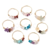 Natural Gemstone Chips Finger Rings RJEW-JR00800-4