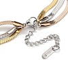 304 Stainless Steel Herringbone Chain Bracelets BJEW-H618-18MC-3