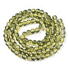 Two-Tone Crackle Baking Painted Transparent Glass Beads Strands X-CCG-T004-8mm-01-3