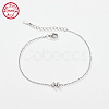 Anti-Tarnish Rhodium Plated 925 Sterling Silver Letter Cubic Zirconia Link Bracelets GI2156-13-1