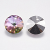 Faceted Glass Rhinestone Charms RGLA-F049-8mm-001VO-2