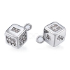 Brass Micro Pave Clear Cubic Zirconia Charms KK-N216-576P-1
