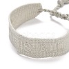 Word Love Is All Polycotton(Polyester Cotton) Braided Bracelet with Tassel Charm BJEW-F429-05-2
