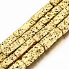 Electroplated Natural Lava Rock Beads Strands X-G-T114-63G-1