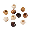 Craftdady 100Pcs 5 Style Pine Wood Beads WOOD-CD0001-17-18