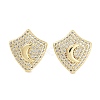 Brass Micro Pave Cubic Zirconia Stud Earrings for Women EJEW-E310-12G-04-1