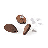 Coconut Brown Wood Stud Earring Findings EJEW-TA0010-06P-29