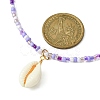 3Pcs 3 Color Natural Cowrie Shell Pendant Necklaces Set with Glass Seed Beaded Chains NJEW-JN04455-4