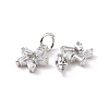 Star Brass Micro Pave Clear Cubic Zirconia Charms KK-G435-43P-3