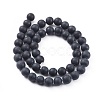 Natural Black Obsidian Beads Strands G-F662-01-8mm-2