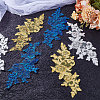 Gorgecraft 3 Pairs 3 Colors Leaves Polyester Embroidery Ornaments Accessories DIY-GF0007-60-4