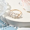 Round Shell Pearl Finger Rings RJEW-TA00153-2