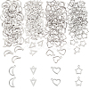 DICOSMETIC 240Pcs 4 Style 304 Stainless Steel Open Pendants STAS-DC0005-65-1