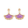 Light Gold Plated Alloy Enamel Pendant Rhinestone Settings FIND-Q100-05KCG-2