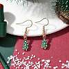 Christmas Tree Alloy Rhinestone Dangle Earrings EJEW-JE05828-01-2