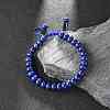 Adjustable Natural Lapis Lazuli Braided Bead Bracelets BJEW-F369-A15-6