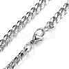 304 Stainless Steel Curb Chain Necklaces NJEW-G271-17P-2