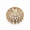 Brass Filigree Bead Caps X-KK-L053-01-2