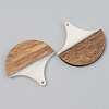 Opaque Resin & Walnut Wood Pendants RESI-S389-046A-C04-2