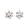 Rhodium Plated 925 Silver Pave Clear Cubic Zirconia Snowflake Charms STER-O006-03P-1