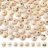 DICOSMETIC 80Pcs 8 Styles Printed Wood European Beads WOOD-DC0001-07-1