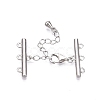 Anti-Tarnish Rhodium Plated 925 Sterling Silver Necklace Layering Clasps STER-N016-14P-1