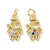 Brass Micro Pave Colorful Cubic Zirconia Pendants KK-E068-VF142-2