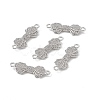 Brass Micro Pave Clear Cubic Zirconia Connector Charms KK-E068-VB393-4
