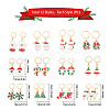 SUNNYCLUE 12 Pairs 12 Style 304 Stainless Steel Christmas Dangle Leverback Earrings EJEW-SC0001-34-2