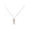 Natural Rose Quartz Geometry Pendant Necklace NJEW-JN04239-03-3