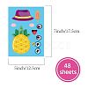 48 Sheets 8 Styles Summer Paper Make a Face Stickers DIY-WH0467-009-2