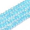 Electroplate Glass Beads Strands X-EGLA-A034-T4mm-B14-1