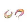 Ion Plating(IP) 304 Stainless Steel Chunky Oval Hoop Earrings for Women EJEW-P202-08MC-2