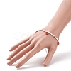 Glass Seed Braided Strawberry Charms Bracelet for Women BJEW-TA00140-01-3