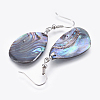 Abalone Shell/Paua Shell Dangle Earrings EJEW-P148-03-2