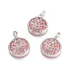 Cherry Quartz Glass Pendants G-L512-J21-1